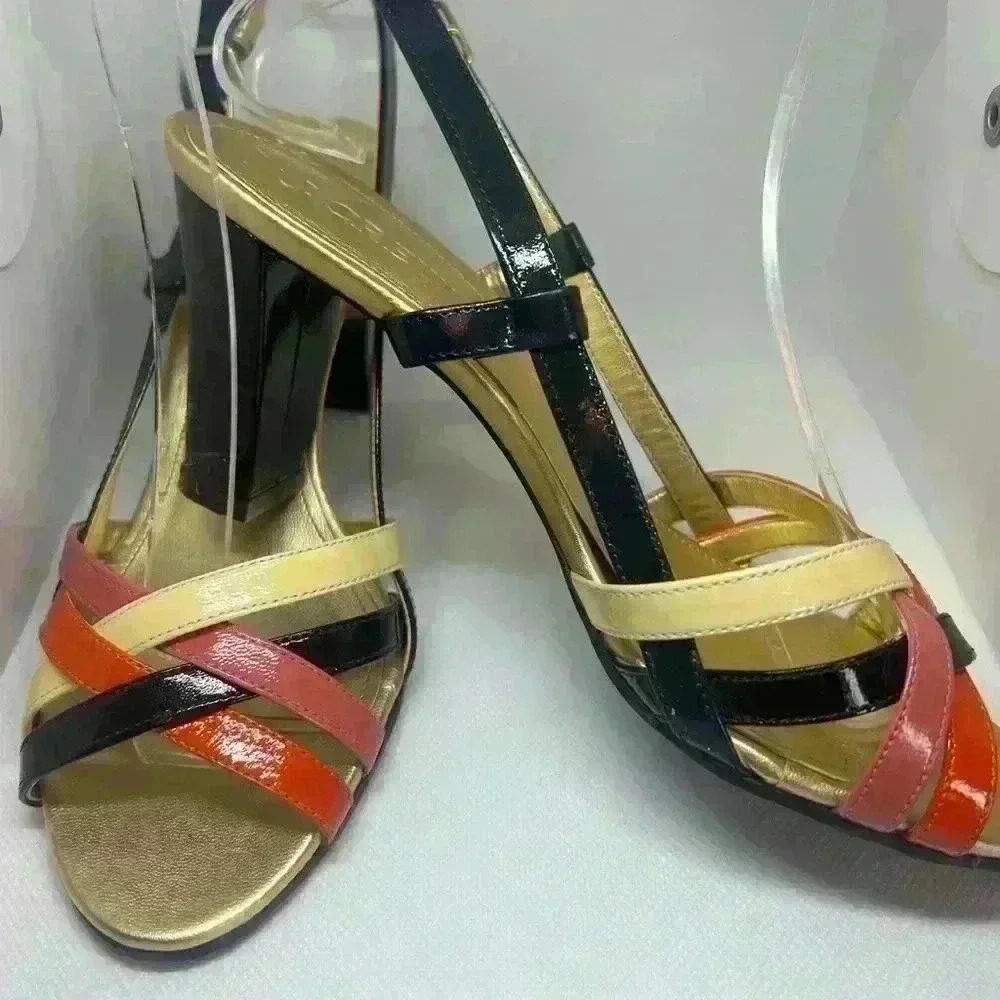 JCrew Heel Colorful Strappy Sandal size 6
